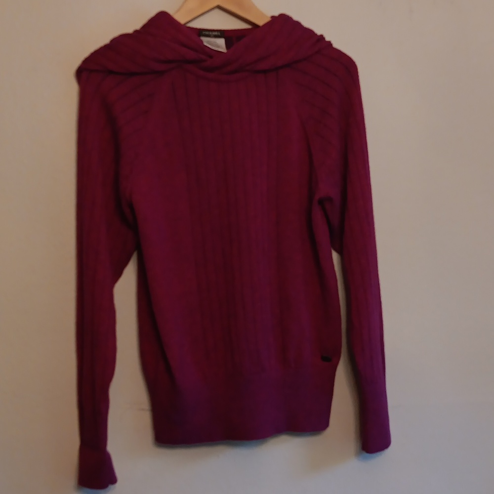 Chanel pink/fuchsia cowl neck sweater